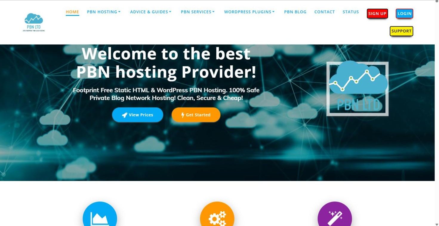PBN.LTD website before the redesign